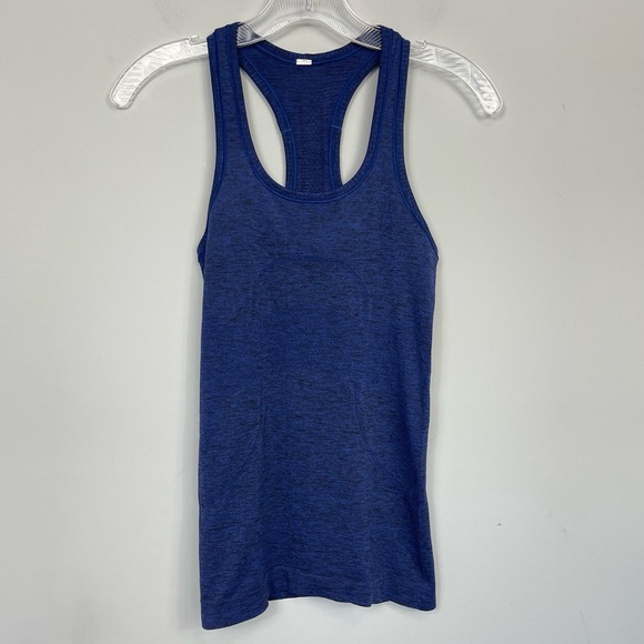 Lululemon Swiftly Tech Racerback Blazer Blue / Black Top Seamless Yoga Run 2 - Picture 11 of 12